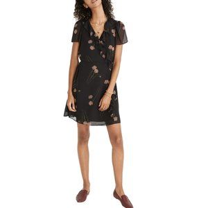 Madewell Georgette Floral Ruffle Wrap Mini Dress XS